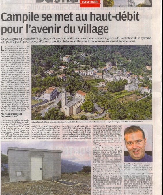 Le SIVU diffuse le Très Haut Débit à Campile « Télétravail »